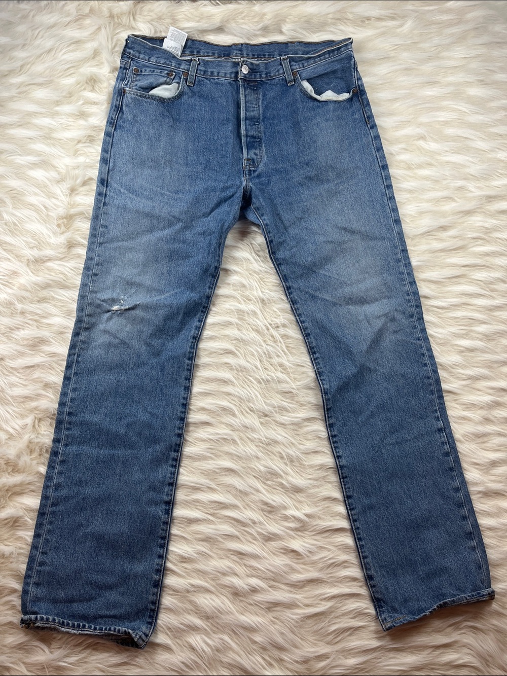 Levi's 501 Western Jeans 38x36 Straight Leg Medium Wash